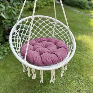 Подушка круглая Тина для подвесного кресла сиденье на качели 60D, розовый