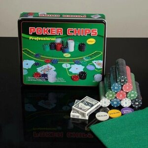 Покер, набор для игры (карты 2 колоды, фишки 500 шт. 29 х 33 см