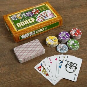 Покер, набор для игры, карты 36 л, фишки 88 шт (комплект из 4 шт)