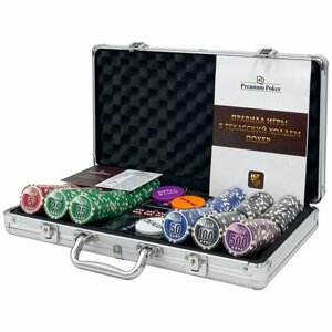Покерный набор HitToy Nuts 300 фишек с номиналом в чемодане