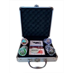 Покерный набор Royal Flash, 100 фишек 11,5 г с номиналом в чемодане + сукно в подарок