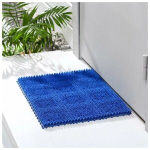 Покрытие ковровое щетинистое без основы «Травка», 4053 см, цвет синий