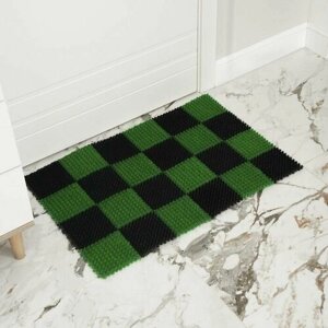 Покрытие ковровое щетинистое "Травка", 54х81 см, цвет чёрно-зелёный