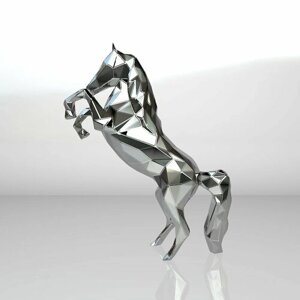 Полигональная фигура Арабской лошади, мустанг, геометрический полигональный металлический декор интерьера