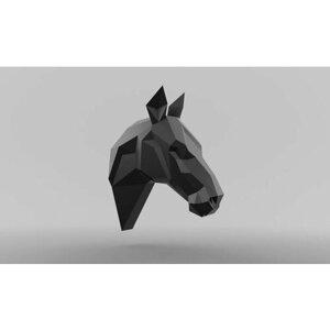 Полигональная фигура Бюст Лошади, геометрический полигональный металлический декор интерьера