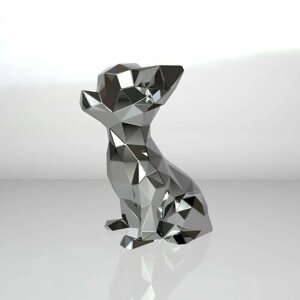 Полигональная фигура Чихуахуа, собака, геометрический полигональный металлический декор интерьера