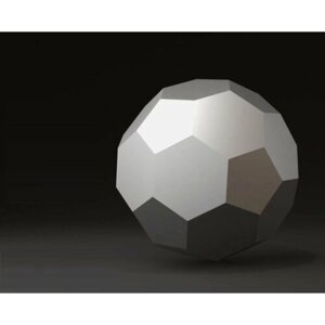 Полигональная фигура Футбольный мяч, геометрический полигональный металлический декор интерьера