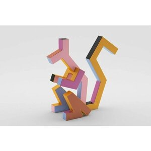 Полигональная фигура Кенгуру, геометрический полигональный металлический декор интерьера