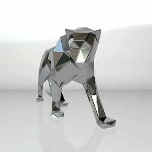 Полигональная фигура Кошки, человек, геометрический полигональный металлический декор интерьера