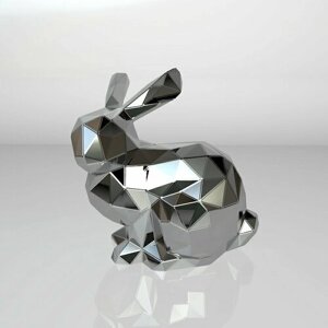Полигональная фигура Кролик, геометрический полигональный металлический декор интерьера