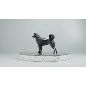 Полигональная фигура Шиба-ину, собака, геометрический полигональный металлический декор интерьера