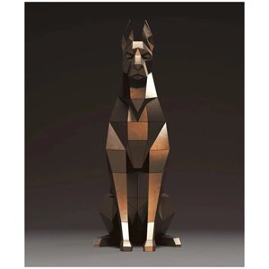 Полигональная фигура собака серьезный Доберман