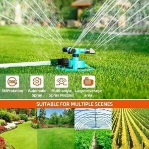Поливатель / дождеватель для автоматического полива газона / грядок 360 / зеленый