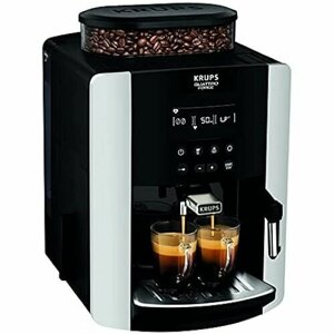 Полностью автоматическая кофемашина Krups EA8178 Arabica Display Quattro Force (1450 Вт, емкость резервуара для воды: 1,8 л, давление насоса: 15 бар, ЖК-дисплей), черный/карбоновый вид