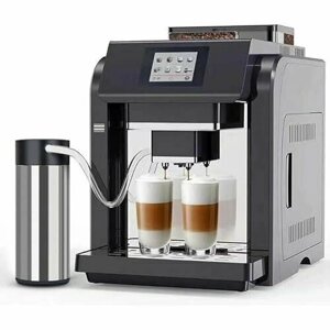 Полностью автоматическая кофемашина Mcilpoog, вспениватель молока, встроенная кофемолка, интуитивно понятный сенсорный дисплей, 7 видов кофе для дома, офиса и многого другого (ES317)