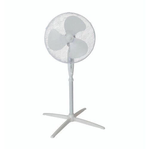 Поворотный напольный вентилятор Vector белого цвета, 40 см, 45 Вт. Предназначен для использования в жилых комнатах и офисах в жаркие дни.