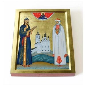 Праведные Иоанн и Мария Устюжские, икона на доске 8*10 см