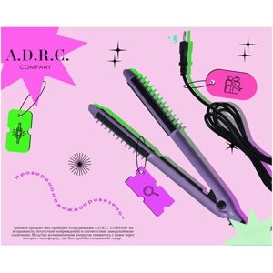 Профессиональная плойка для волос A. D. R. C. Company 720 , Щипцы для выпрямления волос и завивки , фиолетовая,2 в 1