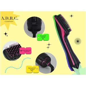 Профессиональный фен-расческа A. D. R. C Company, Стайлер, для волос, Фен, уход за волосами, 3 режима, розовый