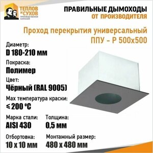 Проход перекрытия универсальный ППУ - Р 500х500 D180-210 (У) Полимер