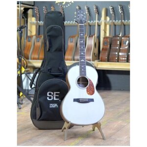 PRS SE P20E parlor W/PIEZO SATIN antique WHITE - электроакустическая гитара, с чехлом