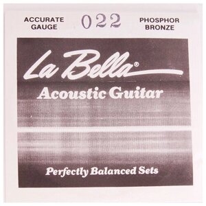 PW022 Отдельная струна для акустической гитары, 022, фосфорная бронза, La Bella