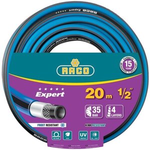 RACO EXPERT, 1/2, 20 м, 35 атм, четырёхслойный, армированный, поливочный шланг (40302-1/2-20)