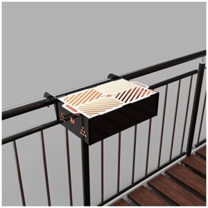 Разборный балконный Гриль с креплением на перила, Балконная решетка для жарки Барбекю, 43 см - огнеупорная краска