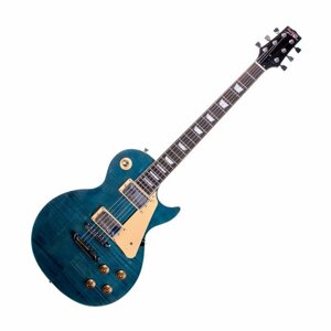 REDHILL LPX200/TBL эл. гитара, Les Paul, H+H, 2V/2T/3P, клен/окоуме, цвет прозрачный голубой