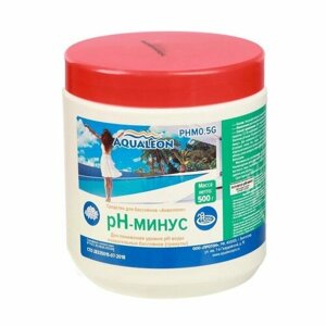 Регулятор pH-минус Aqualeon для бассейна гранулы, 0,5 кг (комплект из 2 шт)