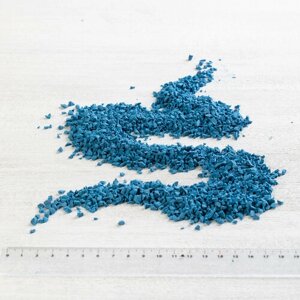 Резиновая крошка EPDM / цветная каучуковая крошка небесно-голубая, 3 кг