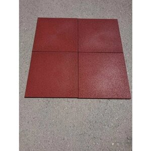 Резиновая плитка Ecostep 500х500 мм , толщина 16 мм цвет коричнево-красный