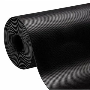 Резиновая рулонная дорожка Rubber Matting 0,9x4м h3 мм "Штрих"Рифленка) (черная)