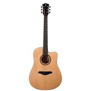 ROCKDALE Aurora D3 C NST Акустическая гитара дредноут с вырезом, цвет натуральный, сатиновое покрытие