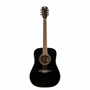 Rockdale Aurora D6 Gloss BK акустическая гитара дредноут, цвет черный, глянцевое покрытие