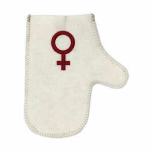 Рукавица для бани с вышивкой «Знак пола женский»