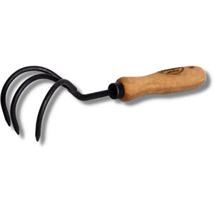 Рыхлитель 3 зубца Торнадика/садовая посадочная вилка/грабли маленькие/садовый инструмент из закаленной стали/рукоятка 140мм