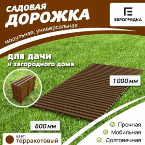 Садовая дорожка Еврогрядка 600х1000, цвет: терракот