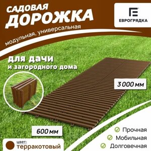 Садовая дорожка Еврогрядка 600х3000, цвет: терракот