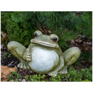 Садовая фигура "Довольная лягушка", магнезия, зелёная, 55х30х31 см, Kaemingk