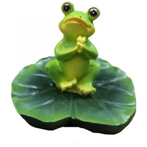 Садовая фигура ТулаСад Лягушка хлопает зеленый ,10 см