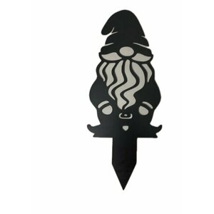 Садовая фигурка Гном с бородой из металла, черный, 19 x 54 см