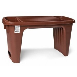 Садовая скамейка перевертыш высота 35 см (коричневая), стульчик пластиковый для дачи, сада и прополки огорода, мебель дачная уличная
