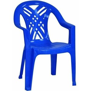 Садовое кресло с подлокотниками Садовый стул пластик ПРЕСТИЖ-2 66х60х84см синий