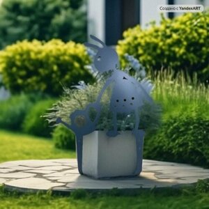 Садовые фигуры "Муравьишка с лейкой", цвет графит, 46 см, сталь, фигурки для сада
