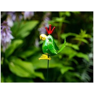Садовый штекер яркий птах, зелёный, пластик, 12x10x6 см, высота 60 см, Kaemingk 808197-зеленый