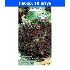 Салат Лолло Росса листовой 0,5г Ранн (Седек) - 10 пачек семян