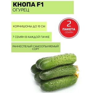 Семена Огурец "Кнопа" F1, раннеспелый, 7 шт, 2 упаковки
