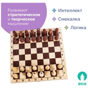 Семейные турнирные настольные развивающие игры для детей шахматы обиходные парафинированные с темной доской