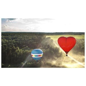 Сертификат в подарочной упаковке Полет на воздушном шаре в форме сердца с надписью, для двоих (Московская область)
